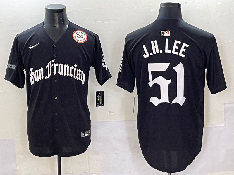 Men 2025 San Francisco Giants #51 J.H.Lee Black Five generations Joint Name Nike MLB Jersey style 53->los angeles rams->NFL Jersey